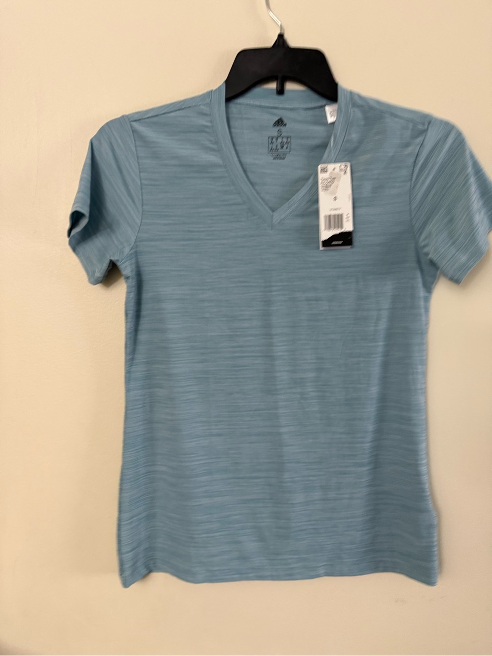 adidas Women’s Heathered Sky Blue V-Neck Short Sleeve Tee